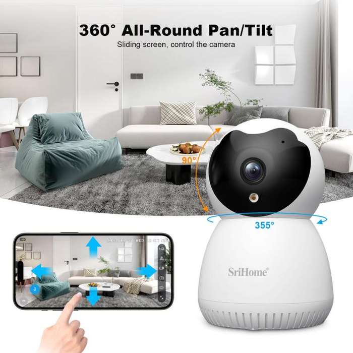 SriHome SH036 500W Pixel AI Smart HD Camera Supports Human Tracking(US Plug)
