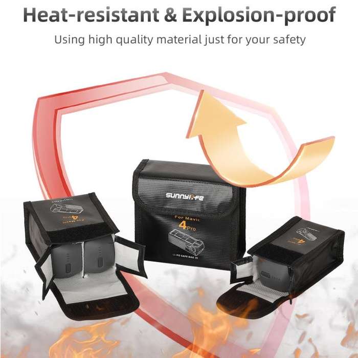 For DJI Mavic 4 Pro Sunnylife Battery Explosion-proof Safe Bag Protective Li-Po Safe Bag(For 3pcs...