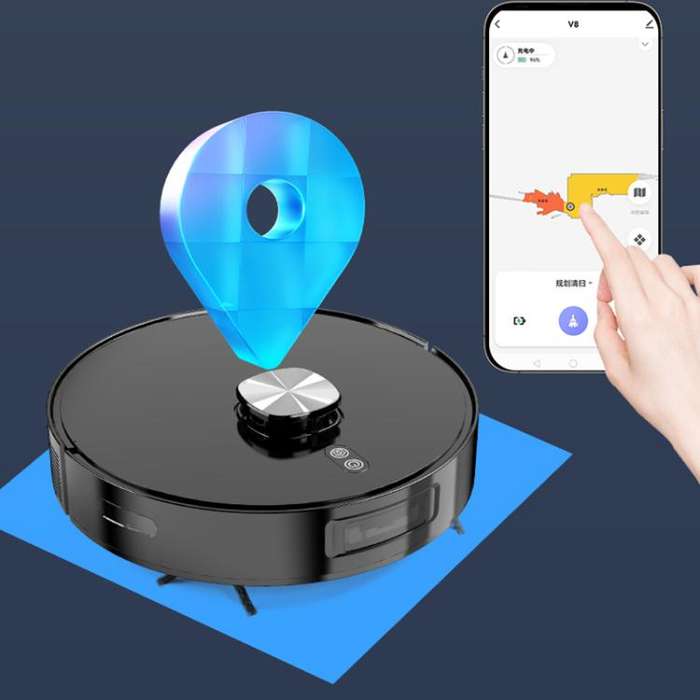 V8 Intelligent Automatic Recharging Sweeping Mopping Suction Robot(Black)