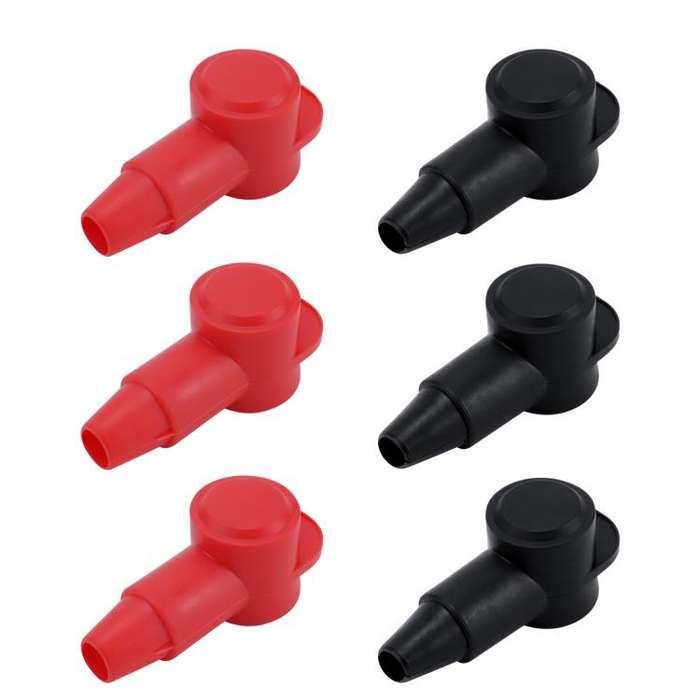 3 Pairs / Set Car Battery Pile Head PVC Protective Cover(Black + Red)