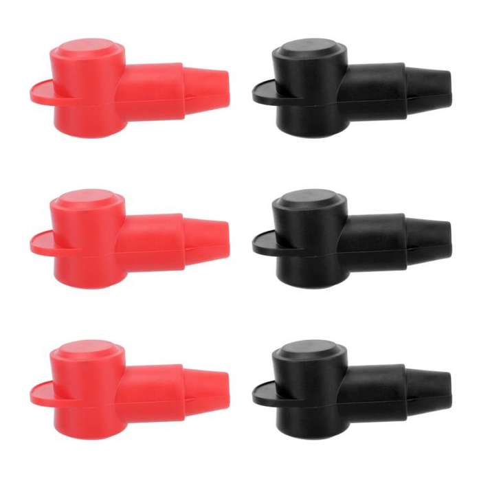 3 Pairs / Set Car Battery Pile Head PVC Protective Cover(Black + Red)