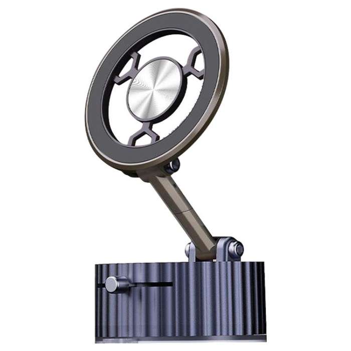 BDK101 Vacuum Adsorption Magnetic Folding Car Phone Holder(Gun Metal)