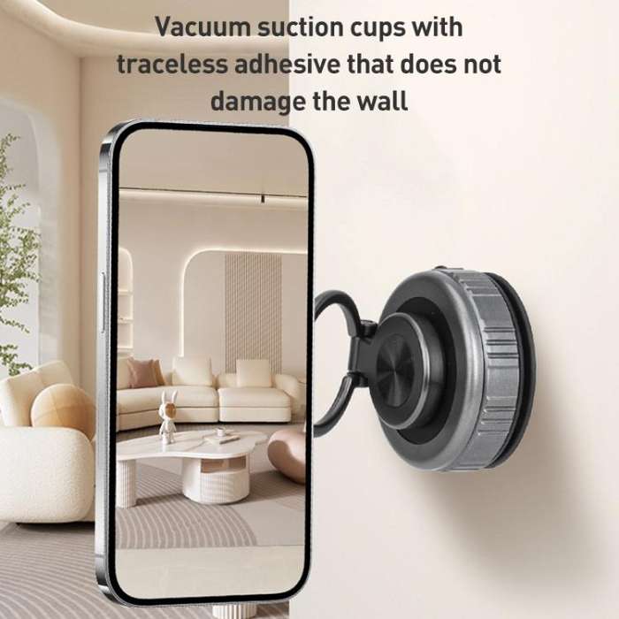 G511 Three-axis Folding Vacuum Adsorption Magnetic Car Phone Holder(Gun Metal)