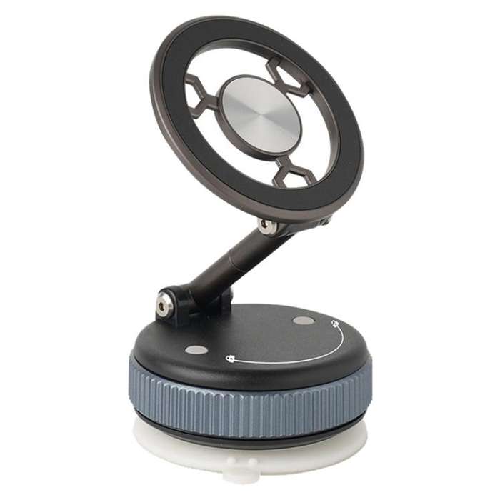 XZK101 Folding Vacuum Adsorption Magnetic Car Phone Holder(Gun Metal)
