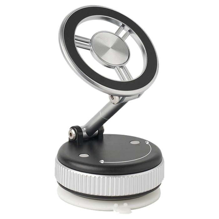 XZK102 Folding Vacuum Adsorption Magnetic Car Phone Holder(Silver)