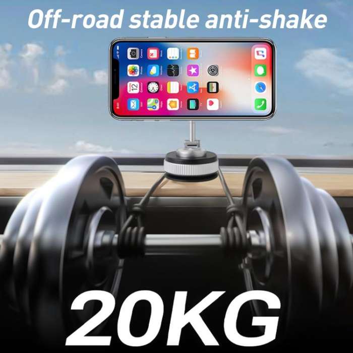 XZK104 2nd Generation Vacuum Adsorption Magnetic Folding Car Phone Holder(Gun Metal B Type)