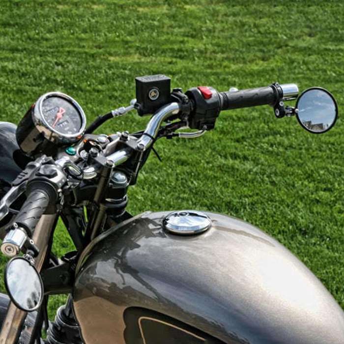 2pcs/Set Folding Motorcycle Handlebar Rearview Mirror Round Reversing Mirror(Black)