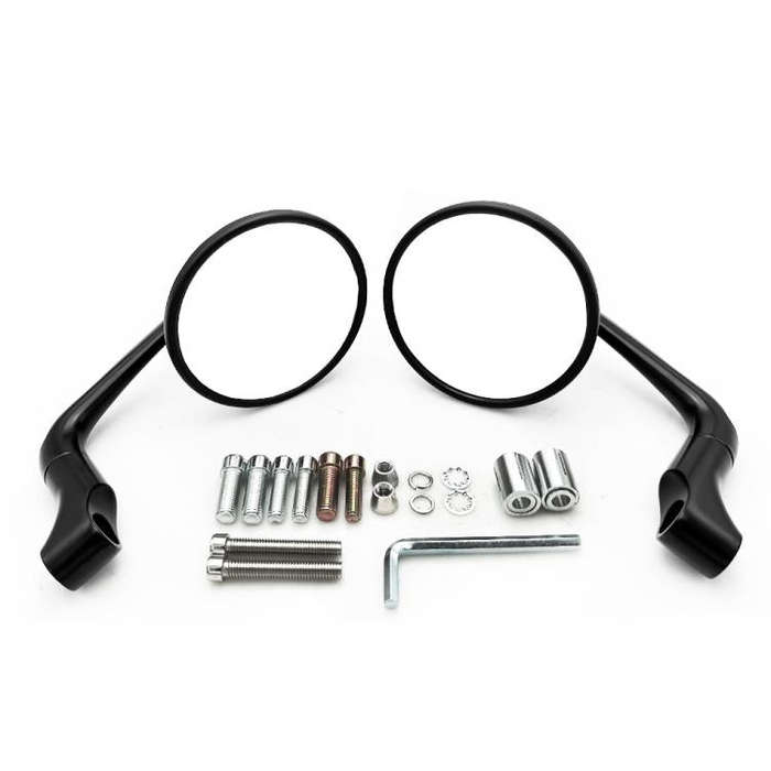 2pcs/Set Universal Motorcycle Electric Vehicle Handlebar Rearview Mirror(Black)
