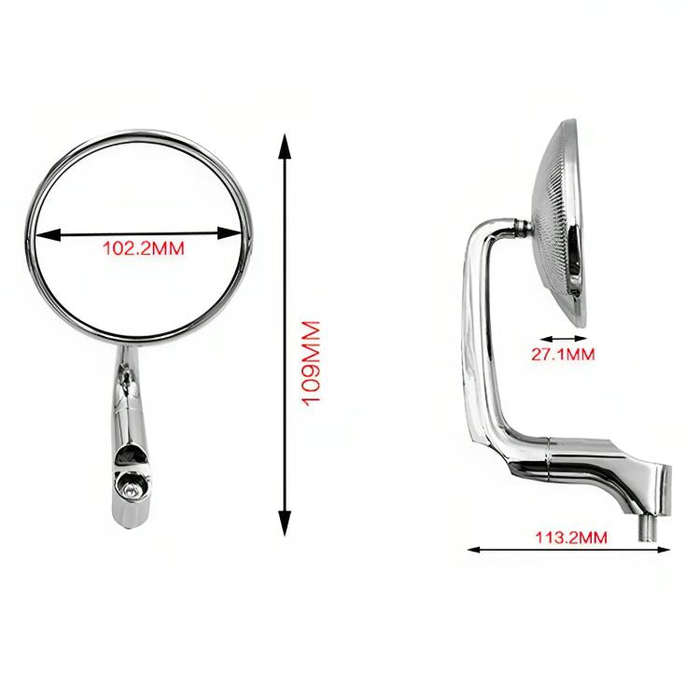 2pcs/Set Universal Motorcycle Electric Vehicle Handlebar Rearview Mirror(Black)