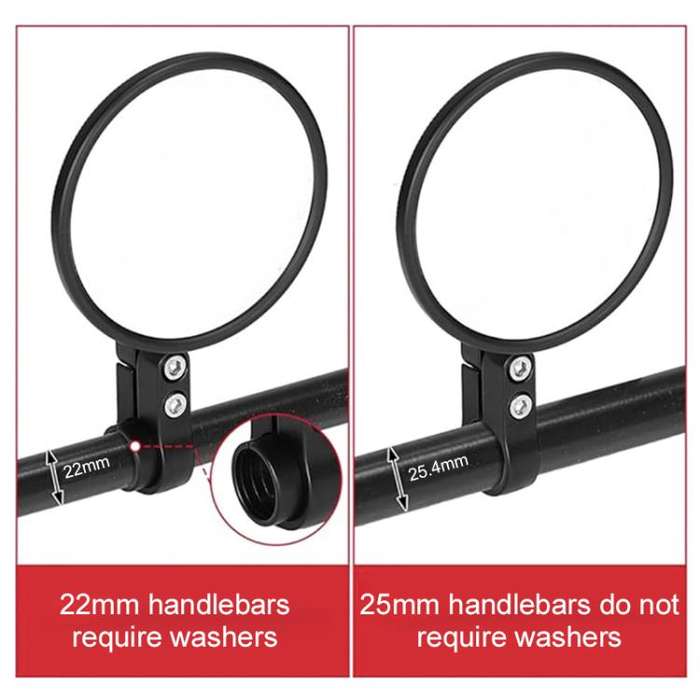 2pcs/Set Adjustable Motorcycle Bicycle Handlebar Rearview Mirror(Black)