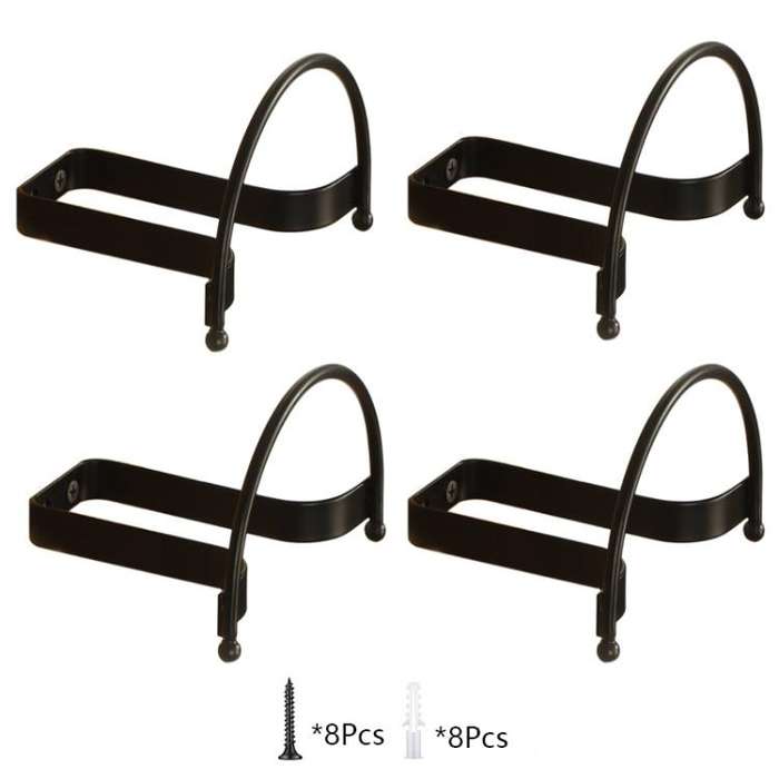 4pcs/Pcak Wall Mounted Cowboy Hat Storage Rack Multifunctional Hat Display Organizer(Black)