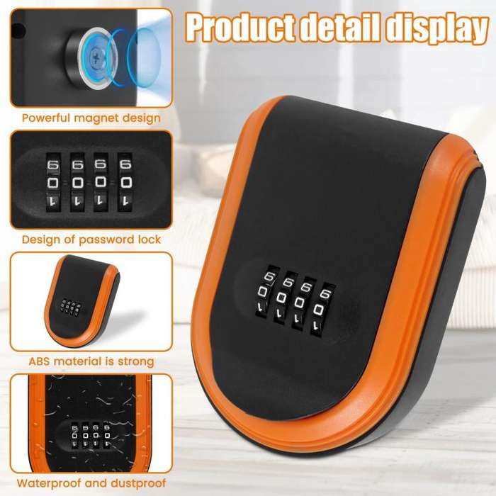 Car Magnetic Password Box Key Tool Storage Case(Black)
