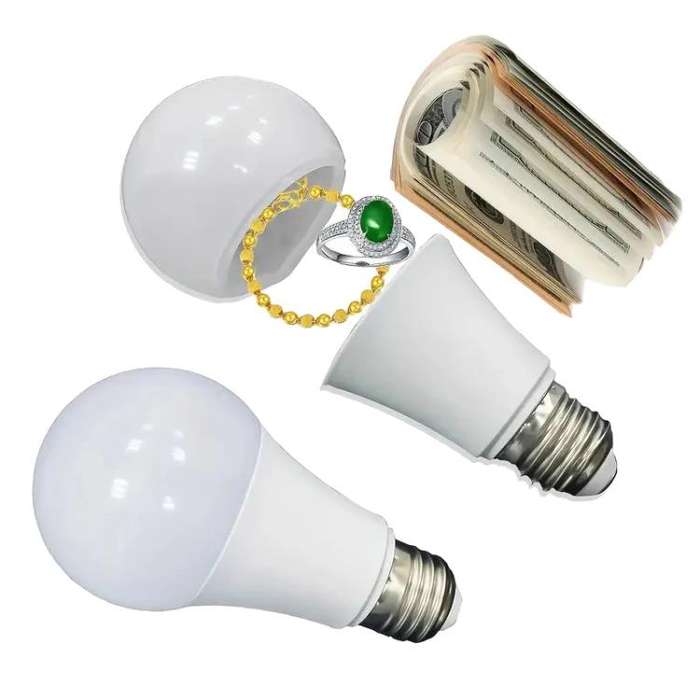 Creative Light Bulb Piggy Bank Cash Medicine Storage Box(White)