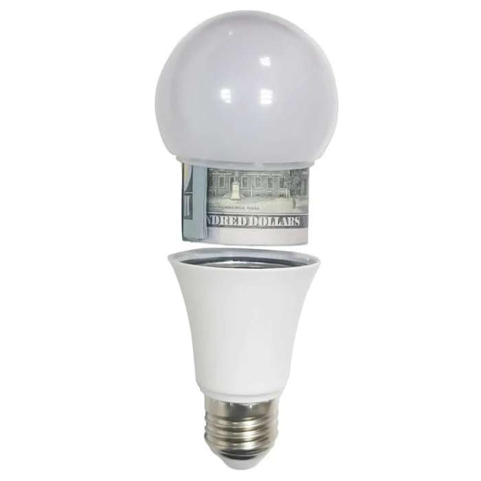 Creative Light Bulb Piggy Bank Cash Medicine Storage Box(White)