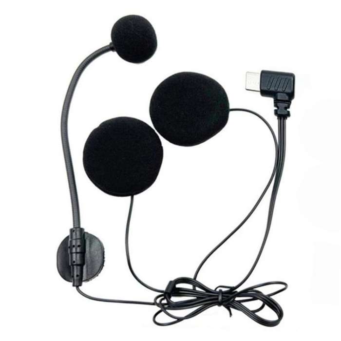 Type-C Elbow Motorcycle Half Helmet Intercom Headset Microphone(Black)