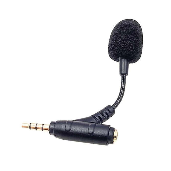 3.5mm Elbow Dual Ports Microphone for Mobile Live Broadcast, Length:80mm