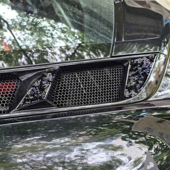 6pcs/Set Forged Gold Foil Carbon Fiber Car Engine Side Vents Decorative Sticker for Chevrolet Cor...