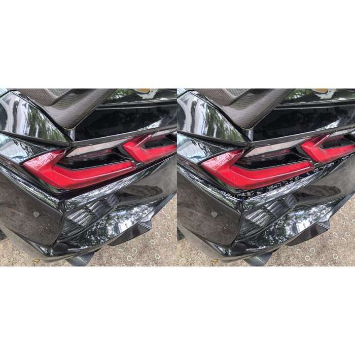 2pcs/Set Forged Gold Foil Carbon Fiber Car Taillight Below Decorative Sticker for Chevrolet Corve...