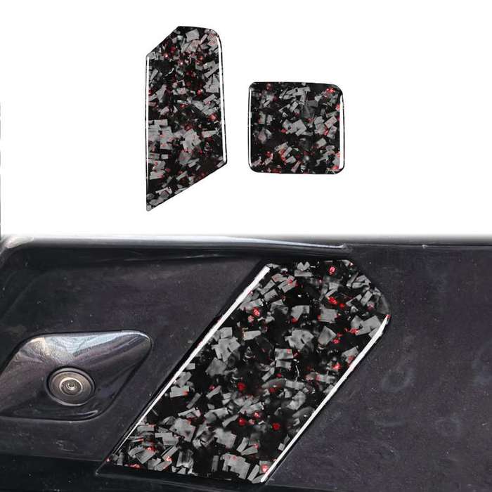 2pcs/Set Forged Gold Foil Carbon Fiber Car Trailer Hook Decorative Sticker for Chevrolet Corvette...