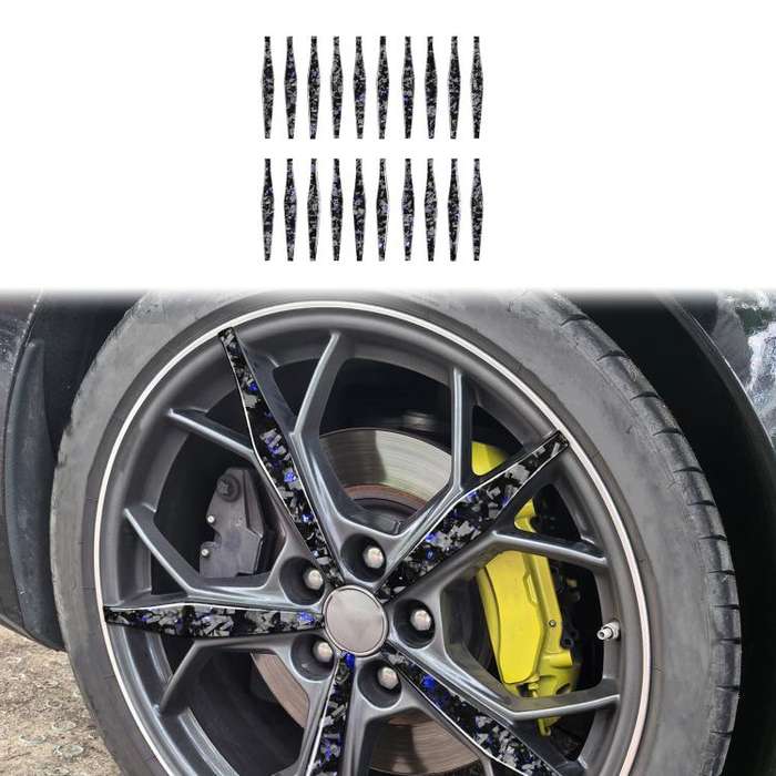 20pcs/Set Forged Gold Foil Carbon Fiber Car Wheels Decorative Sticker for Chevrolet Corvette C8 2...