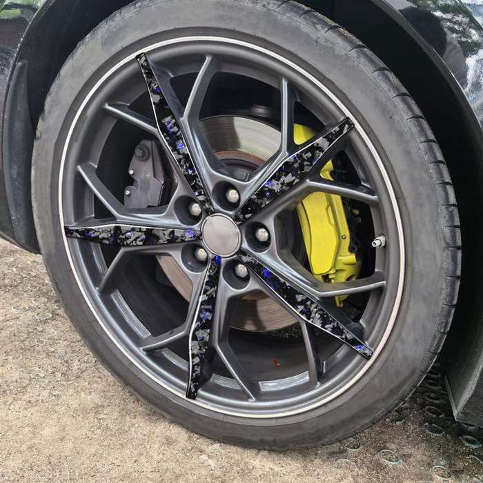 20pcs/Set Forged Gold Foil Carbon Fiber Car Wheels Decorative Sticker for Chevrolet Corvette C8 2...
