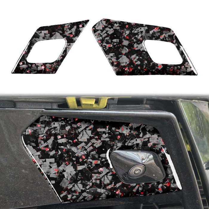 2pcs/Set Forged Gold Foil Carbon Fiber Car Door Radar Decorative Sticker for Chevrolet Corvette C...