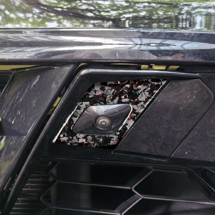 2pcs/Set Forged Gold Foil Carbon Fiber Car Door Radar Decorative Sticker for Chevrolet Corvette C...