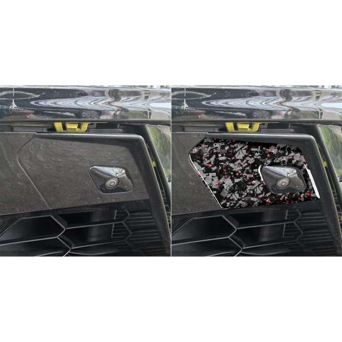 2pcs/Set Forged Gold Foil Carbon Fiber Car Door Radar Decorative Sticker for Chevrolet Corvette C...