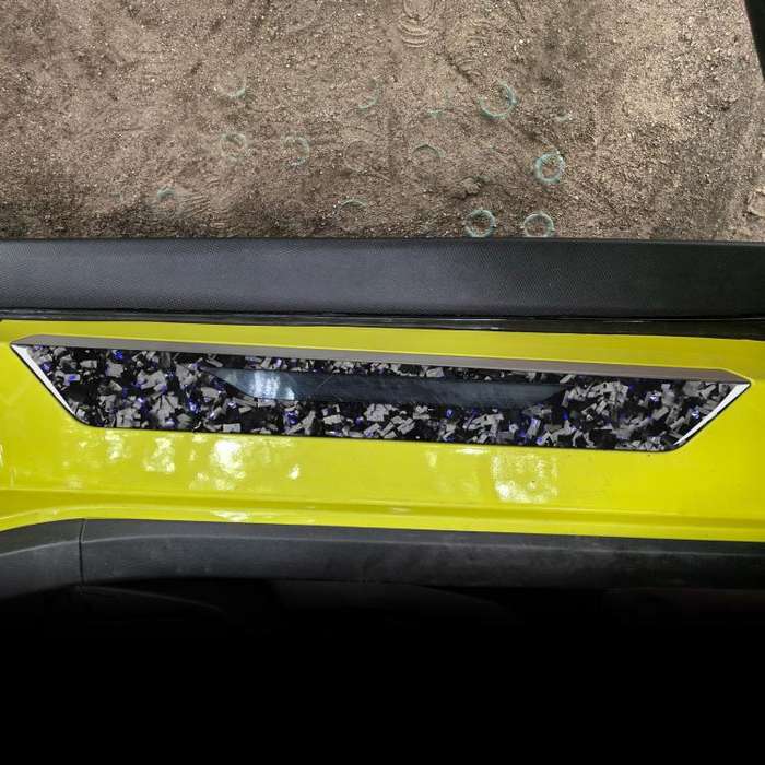 2pcs/Set Forged Gold Foil Carbon Fiber Car Threshold Decorative Sticker for Chevrolet Corvette C8...