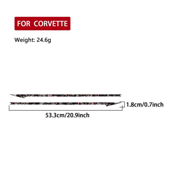 2pcs/Set Forged Gold Foil Carbon Fiber Car Taillight Decorative Sticker for Chevrolet Corvette C8...