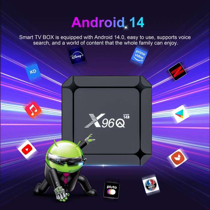 X96Q Android 14 Smart TV Box, RK3518 Quad-Core Cortex-A53, Memory:2GB+16GB(AU Plug)