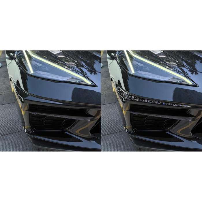2pcs/Set Forged Gold Foil Carbon Fiber Car Bumper Corner Decorative Sticker for Chevrolet Corvett...