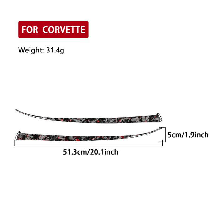 2pcs/Set Forged Gold Foil Carbon Fiber Car Front Light Below Decorative Sticker for Chevrolet Cor...