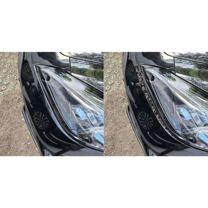2pcs/Set Forged Gold Foil Carbon Fiber Car Front Light Below Decorative Sticker for Chevrolet Cor...