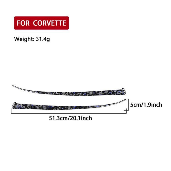 2pcs/Set Forged Gold Foil Carbon Fiber Car Front Light Below Decorative Sticker for Chevrolet Cor...