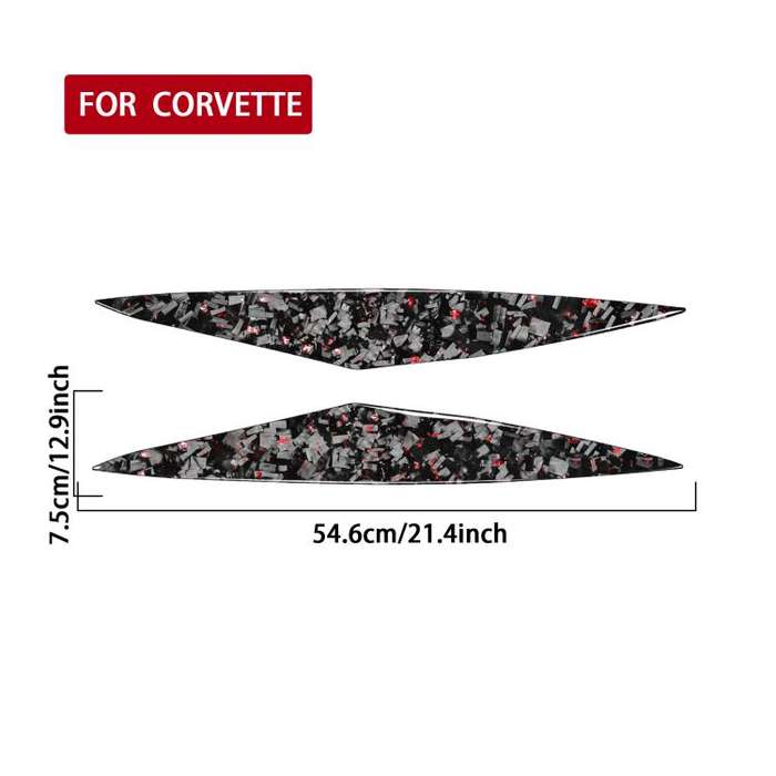 2pcs/Set Forged Gold Foil Carbon Fiber Car Front Bumper Sides Decorative Sticker for Chevrolet Co...