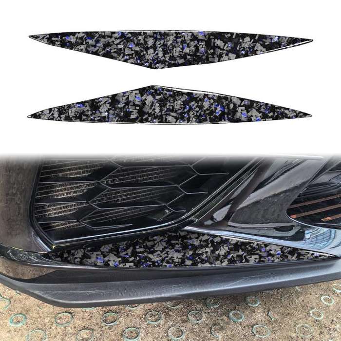2pcs/Set Forged Gold Foil Carbon Fiber Car Front Bumper Sides Decorative Sticker for Chevrolet Co...