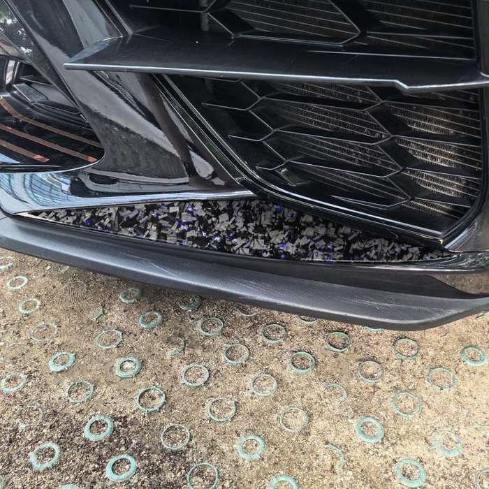 2pcs/Set Forged Gold Foil Carbon Fiber Car Front Bumper Sides Decorative Sticker for Chevrolet Co...