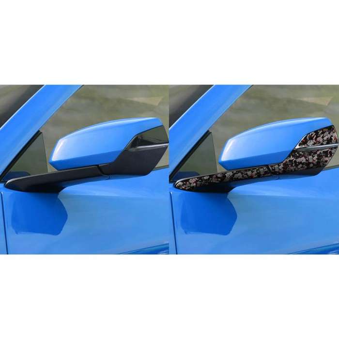 4pcs/Set Forged Gold Foil Carbon Fiber Car Rearview Mirror Decorative Sticker for Chevrolet Corve...