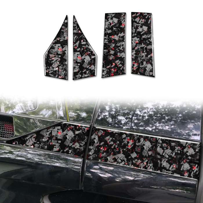 4pcs/Set Forged Gold Foil Carbon Fiber Car Roof Sides Decorative Sticker for Chevrolet Corvette C...