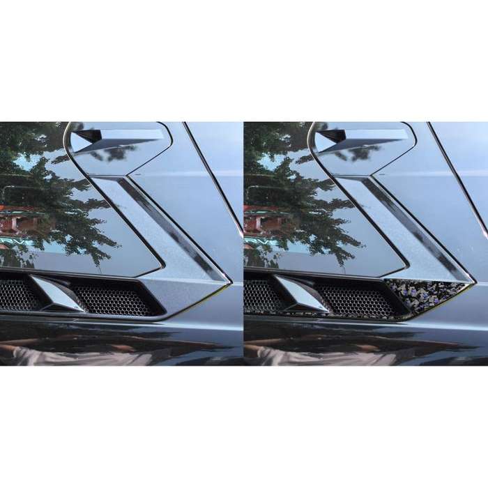 4pcs/Set Forged Gold Foil Carbon Fiber Car Roof Engine Vents Decorative Sticker for Chevrolet Cor...