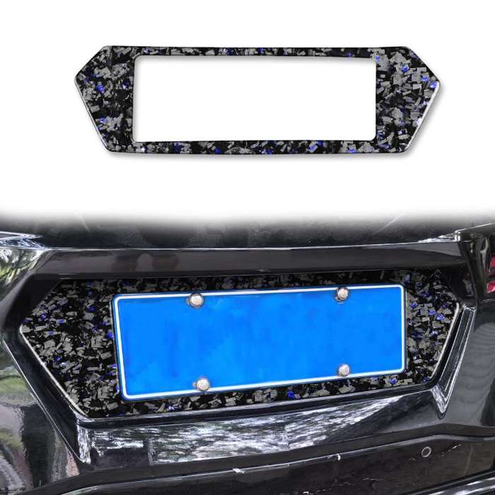 Forged Gold Foil Carbon Fiber Car Rear License Plate Frame Decorative Sticker for Chevrolet Corve...