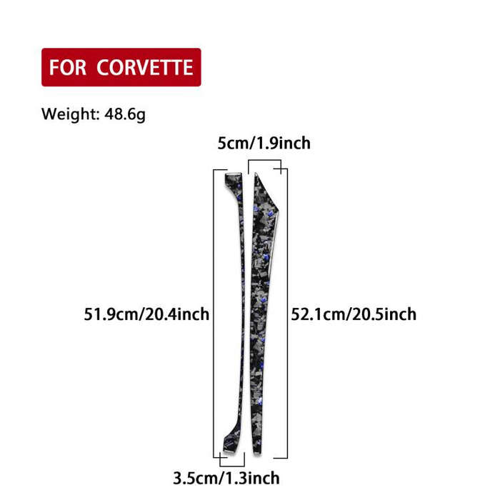 2pcs/Set Forged Gold Foil Carbon Fiber Car Center Console Side Decorative Sticker for Chevrolet C...