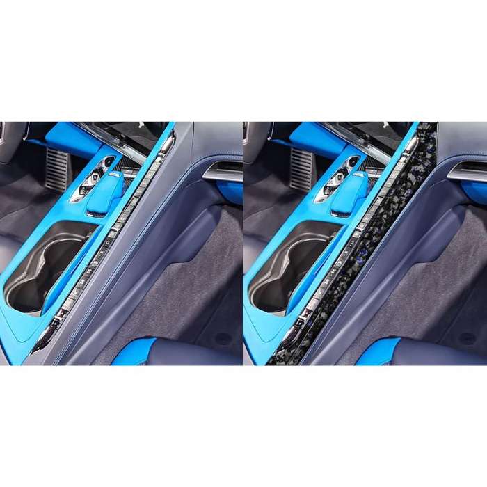 2pcs/Set Forged Gold Foil Carbon Fiber Car Center Console Side Decorative Sticker for Chevrolet C...