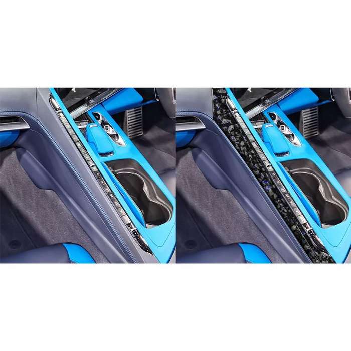 2pcs/Set Forged Gold Foil Carbon Fiber Car Center Console Side Decorative Sticker for Chevrolet C...