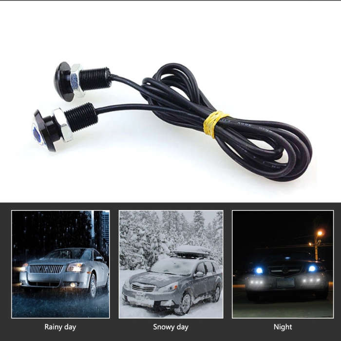 10 PCS 18mm 1.5W DC9-80V Motorcycle Eagle Eye Light Single Lens(Yellow Light)