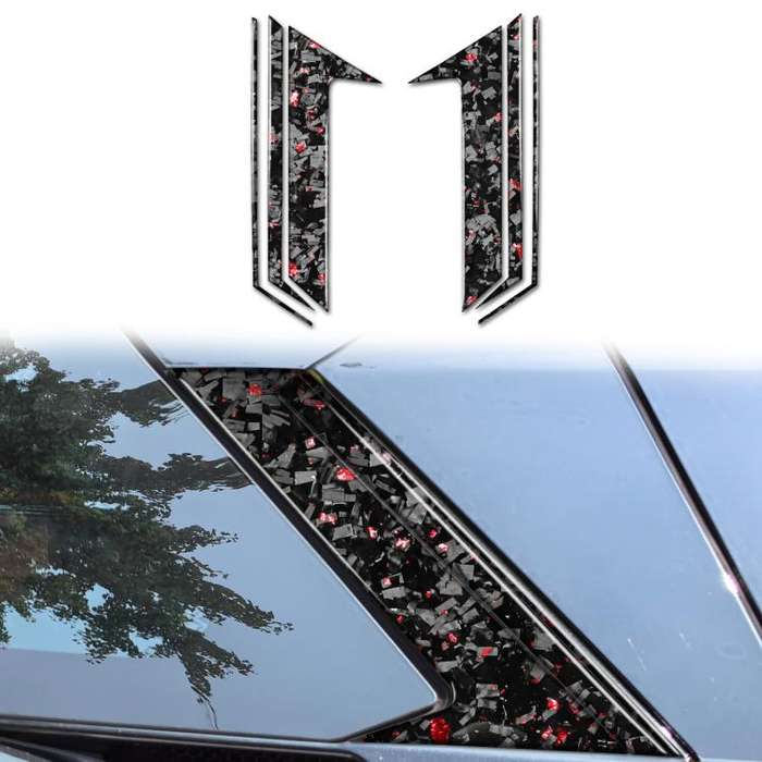 6pcs/Set Forged Gold Foil Carbon Fiber Car Roof Camera Decorative Sticker for Chevrolet Corvette ...