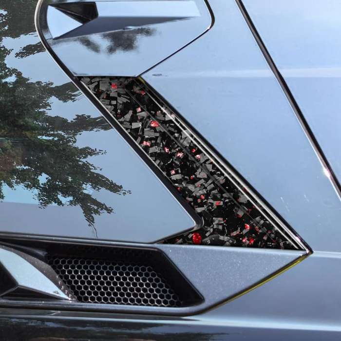 6pcs/Set Forged Gold Foil Carbon Fiber Car Roof Camera Decorative Sticker for Chevrolet Corvette ...