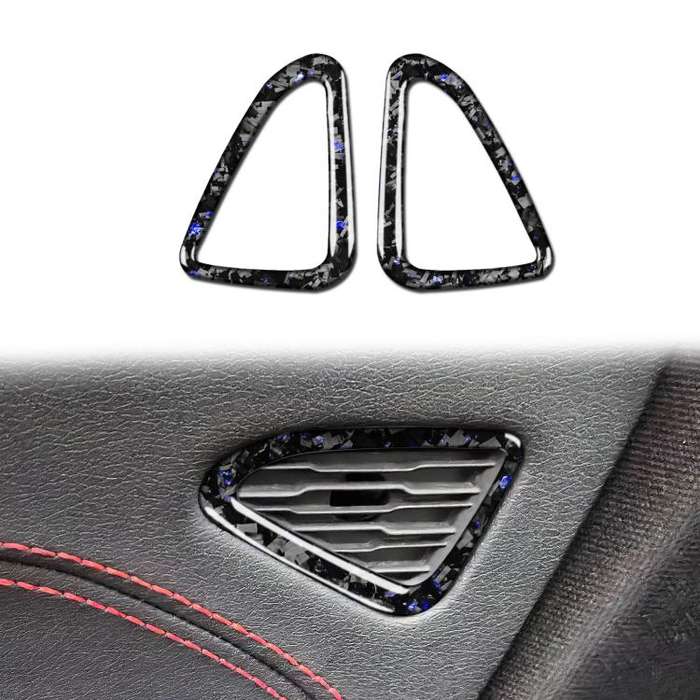 2pcs/Set Forged Gold Foil Carbon Fiber Car Door Air Outlet Decorative Sticker for Chevrolet Corve...