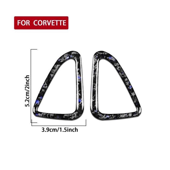 2pcs/Set Forged Gold Foil Carbon Fiber Car Door Air Outlet Decorative Sticker for Chevrolet Corve...